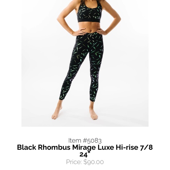 Black Rhombus Luxe High Rise Zyia 7/8 Leggings - Picture 5 of 8